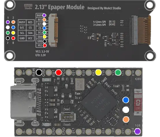 wiring diagram of we-act display connected to promicro